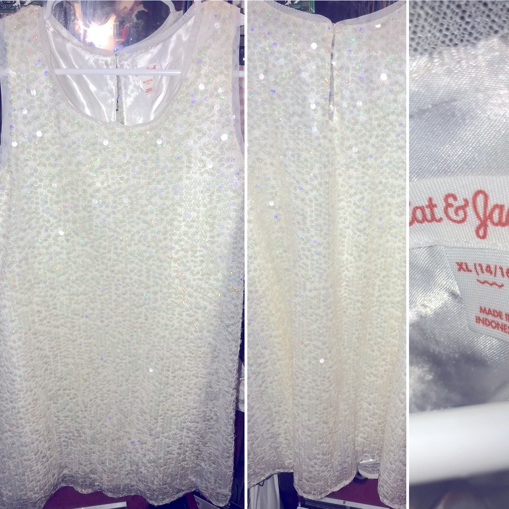 Girls size XL Cat&Jack white sequence dress